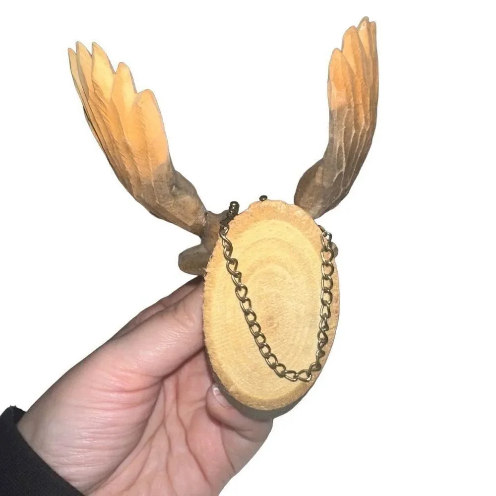 Wooden Moose figurine Christmas Ornament - Picture 3 of 3